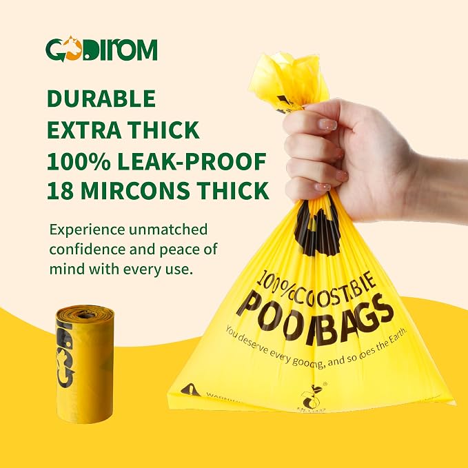Certified Home Compostable Dog Poop Bags, 270 Extra Thick Bags (18 Rolls) | TÜV AUSTRIA Home Compost, ASTM D6400, EN 13432 & NF T51-800 Certified, Plant Based, Unscented, Leak Proof, Cornstarch