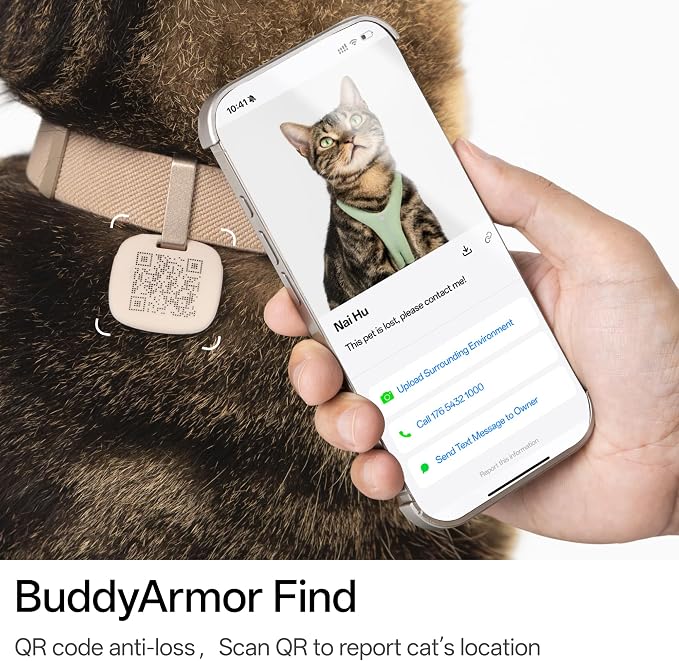 Cat Collar with QR Code Name Tag, 6-12" Adjustable Non Breakaway QR Code Cat Collar Elastic Release Personalized Online Pet Profile Scan Contact Silicone QR ID Tag for Cats (Blurple, M)