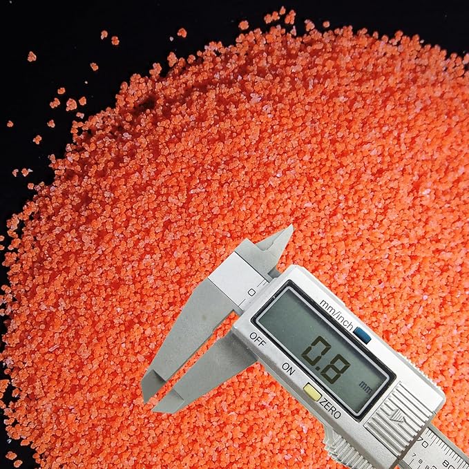 TWINKLING Glow in The Dark Crushed Glass, Broken Glass Glitter, Glow in The Dark Stones Gems Chips for DIY Resin Art Epoxy Crafts, Nail Art, Jewelry Making, Geode Painting, 0.85mm(100g) (Orange Red)