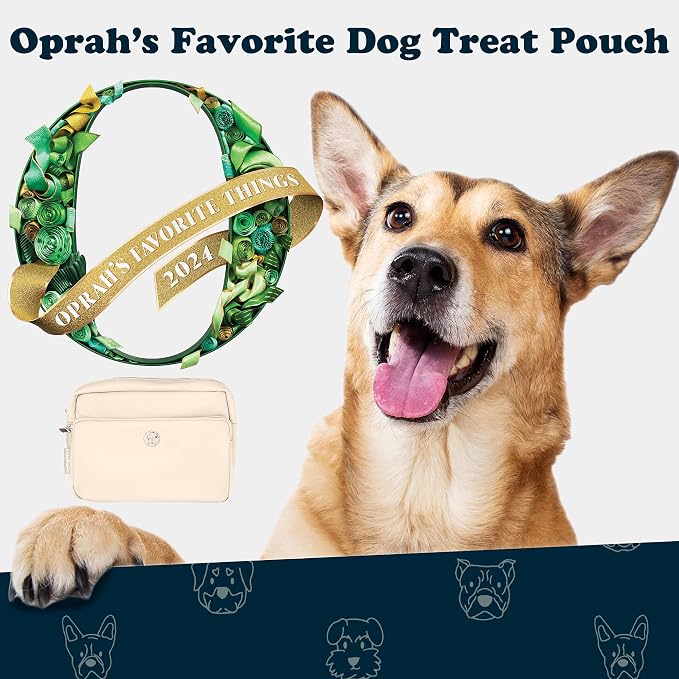 Puppington 3-in-1 Crossbody Bag & Dog Treat Pouch for Pet Training - Matching Poop Bags & Built-In Poop Bag Dispenser - Zippered Pockets - Dog Walking Bag for Office to Off-Leash (Vanilla Cream)