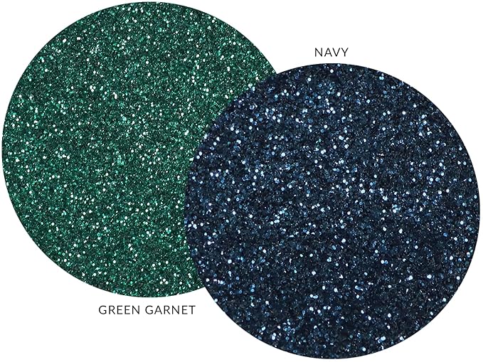 MARBLERS Twinkle Face & Body Glitter Duo [Green Garnet & Navy] 0.36oz (10g) | Non-Toxic | Vegan | Cruelty-Free | Eyeshadow, Nail Polish, Nail Art | Festival, Rave Party & Makeup | Nail Art | Gel Nail