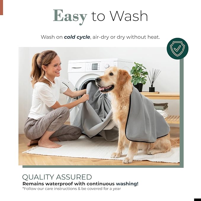 Waterproof Blanket for Bed or Couch – Soft and Leakproof Waterproof Throw Blanket, Water Proof & Stain Resistant Easy to Clean Throw Blanket Cover for Adults or Pets, Reversible Grey 60"x80" | High-Density Heavy-Duty Material - Ultra-Soft & Durable Sof...
