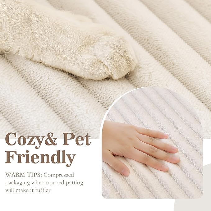 MYSKY HOME 100% Waterproof Couch Cover, Pet Couch Covers for Dogs Washable, Non Slip Couch Covers for 3 Cushion Sofa Pet Friendly, Sofa Covers Slipcovers Protector Dog Bed Cover, Off White, 35"x82.7"