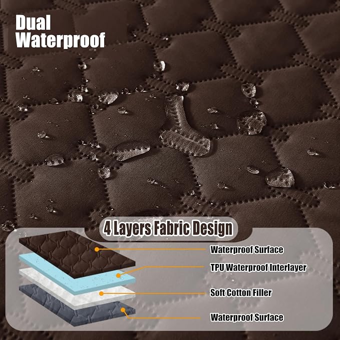 Smiry Waterproof Dog Bed Cover Blanket, Reversible Pet Blanket | Soft Reversible, Washable Leakproof Cats Dogs Couch Cover for Sofa, Couch, Furniture (40x50 Inch)