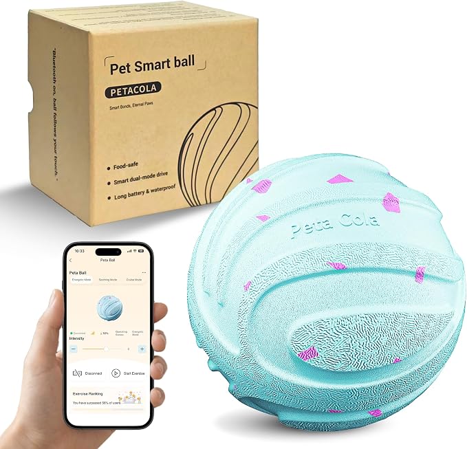 APP-Controlled Smart Dog Toy Ball, Automatic Rolling & Bouncing Interactive Pet Ball with 3 Motion Modes, Durable E-TPU Shell, USB Rechargeable Self-Moving Toy for Medium & Large Dogs