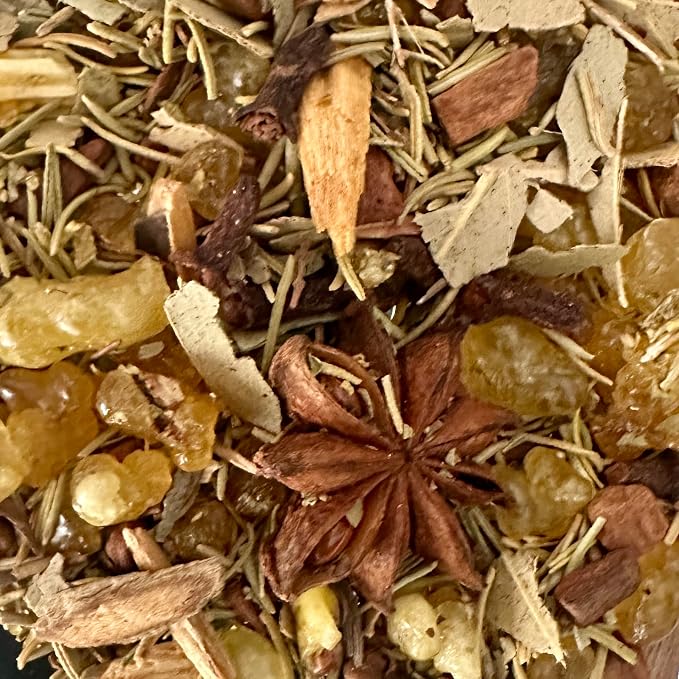 Natural Resin, Herbs & Essence Wealth Manifestation Mix - Blend with Frankincense, Sandalwood, Cinnamon & Copal - Grounding Loose Incense for Abundance Rituals & Meditation - 2.22 oz