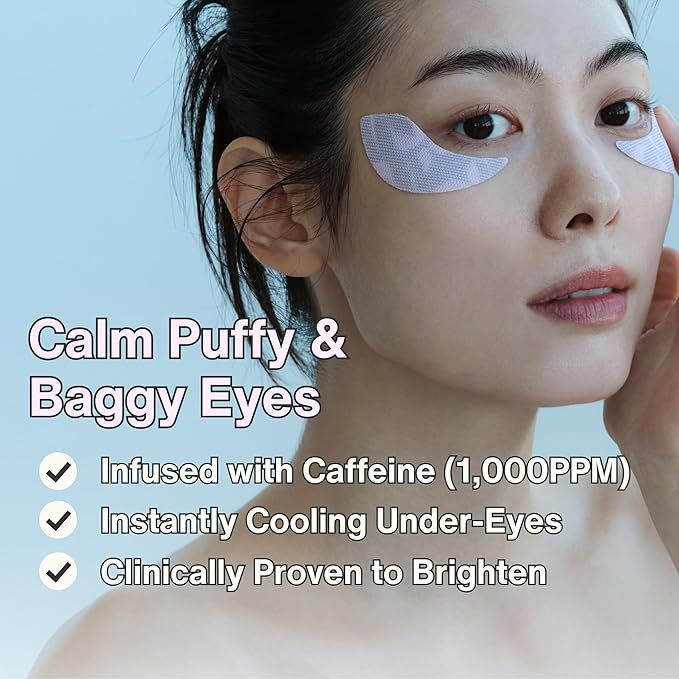 Zen Reset Eye Patches for Rejuvenating, Cooling, and Depuffing Under-Eyes and Dark Circles | Caffeine, TXA & Niacinamide | Korean Skincare (6 Pairs, 12 Patches)