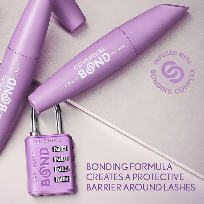 COVERGIRL Lash Blast Bond Volume Mascara - 805 - Black, Bonding Complex to Condition & Nourish Lashes, Smudge-Proof, Clump-Free, Volumizing, Vegan Formula