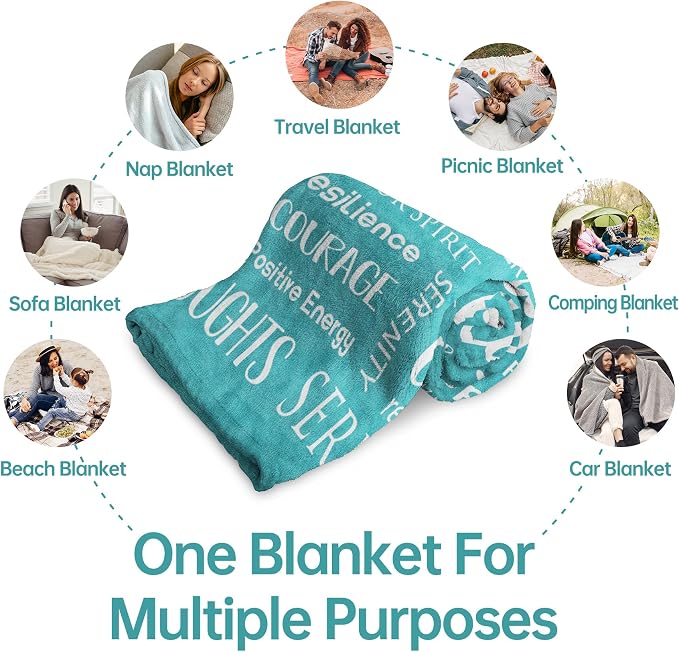 Warm Hugs Healing Blanket, Get Well Gifts for Women Men | Cancer Care, After Surgery, Thinking of You Gift, Sympathy Inspirational Blankets, Soft Throw Blanket 50" x 60"