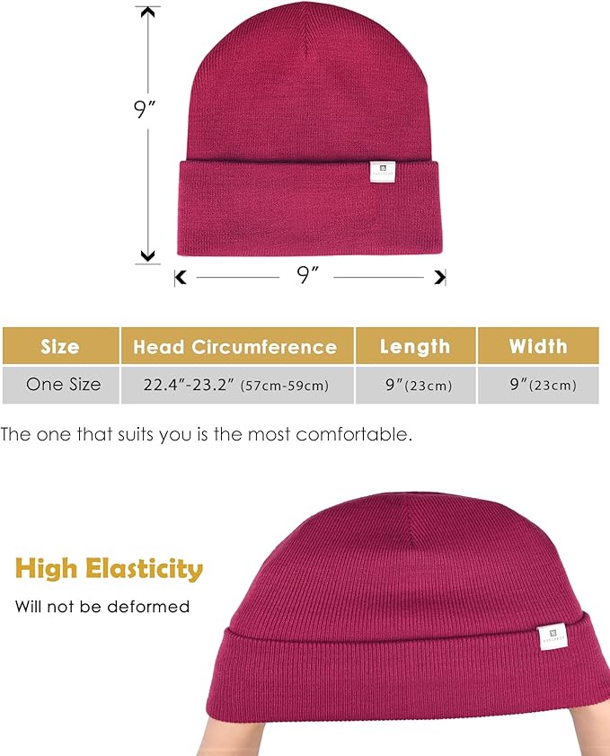YANIBEST Satin Lined Beanie for Women Reduce Frizz Winter Hats for Women Men Silk Lining Soft Slouchy Warm Cuffed Less Static