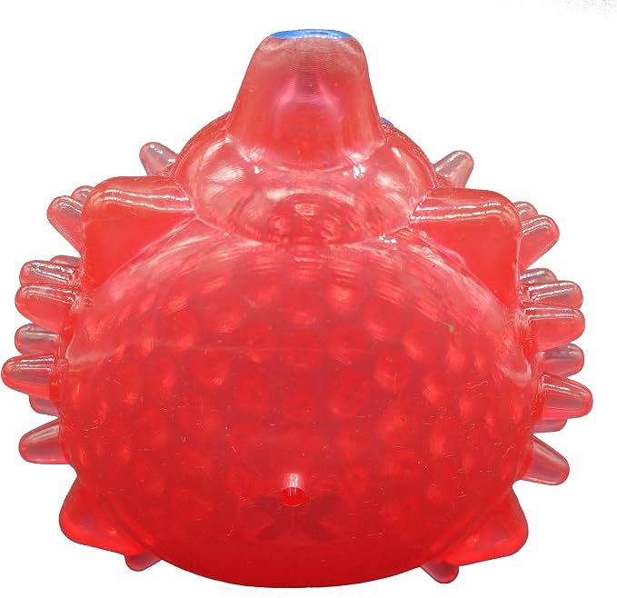 TPR Hedgehog Design Dog Treat Dispenser (red)