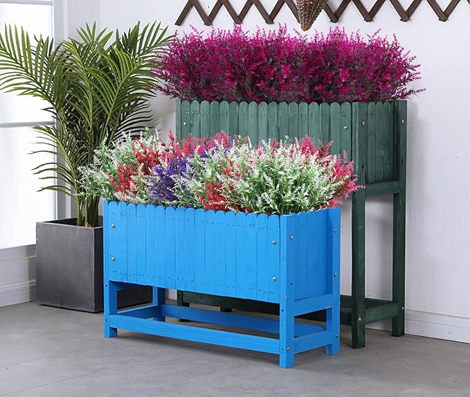 RECUTMS 20 Pcs Artificial Flowers for Outdoor Decoration,Spring Decoration | UV Resistant Faux Outdoor Plastic Greenery Shrubs Plants Artificial Fake Flowers Hanging Planter Home Garden Window Box Decor