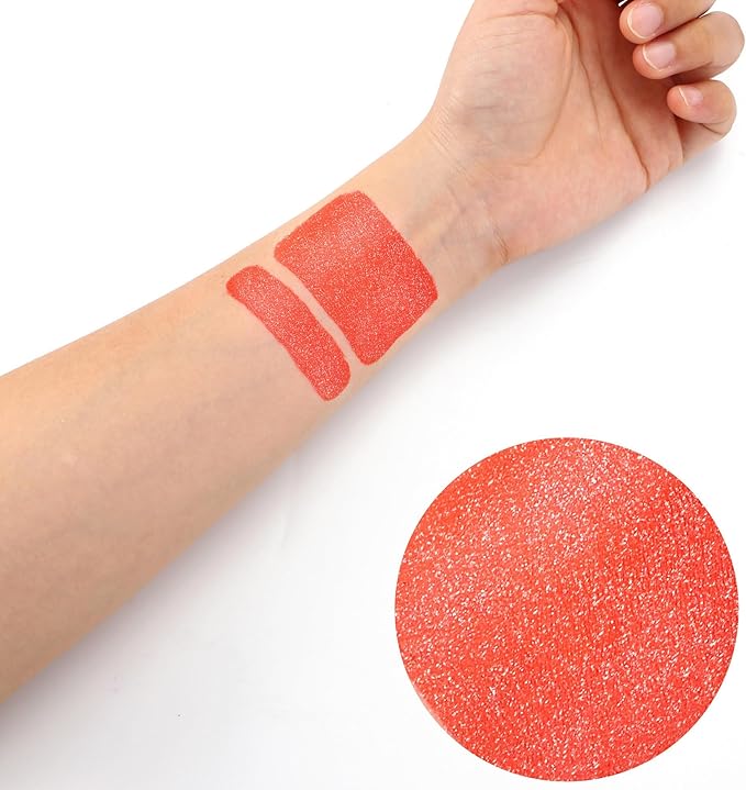 RED Glitter Eye Black Stick, Anti-Glare Eyeblack for Baseball Football Softball Lacrosse Accessories, Sweat-Proof Sport Face Paint, Smooth & Long Lasting, Rich Full Coverage Shimmery Color