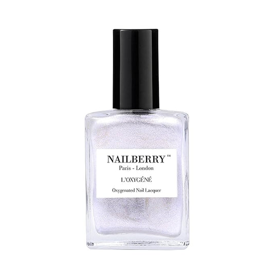 Nailberry L'Oxygéné Oxygenated Nail Lacquer | Star Dust | Iridescent Fine Glitter Semi-Sheer | UV Protected Long-Wear Nail Polish | 12-Free | Vegan | Certified Halal | Cruelty & Gluten Free | 15 ml