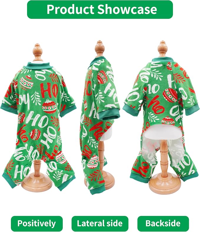 PET SHOW 4 Pack Christmas Velvet Dog Pajamas for Large Dogs | Soft stretchy dogs onesies,boy girl pjs with sleeve,holiday jumpsuit costume for pets,XL