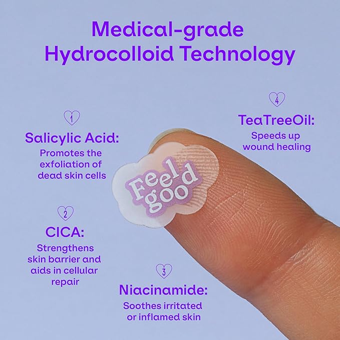 Cute Pimple Patches for Face - Tattoo Style Hydrocolloid Acne Patches (Confidence Patch) with Star Designs (66 Cute Patches) - Vegan & Cruelty-Free