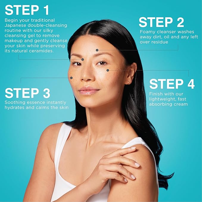Curel Japanese Skin Care Travel Size Toiletries, for Dry, Sensitive Skin, Travel Size Face Wash, Lotion, & Makeup Remover