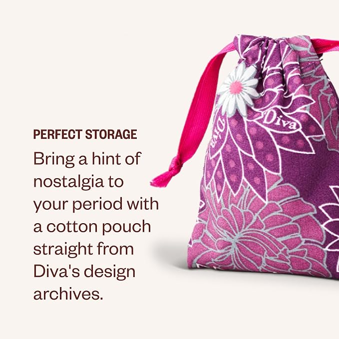DIVA Cup Model 2 & Pouch - Medical Grade Silicone Cup for Period Care - Reusable Menstrual Cup - Up to 12 Hours of Wear - Model 2 (For Wide Vaginal Canals, Post-Partum & Ages 35+) Plus Retro DivaPouch