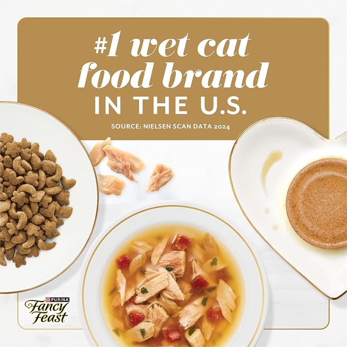 Purina Fancy Feast Gems Wet Cat Food with Beef, 4 oz boxes, 8-Pack | 16 single servings, mousse pate with savory gravy, made with no artificial preservatives, 100 percent complete and balanced