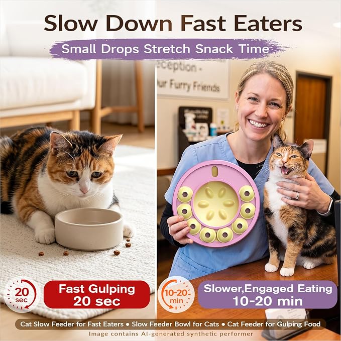KADTC Cat Puzzle Toy, Slow Feeder, Interactive Enrichment for Indoor Cats | Eight Sliding Pods Guide Kibble Through One Outlet, Stretch Mealtime, Spark Paw-Powered Hunting, Sharpen Focus, Beat Boredom.