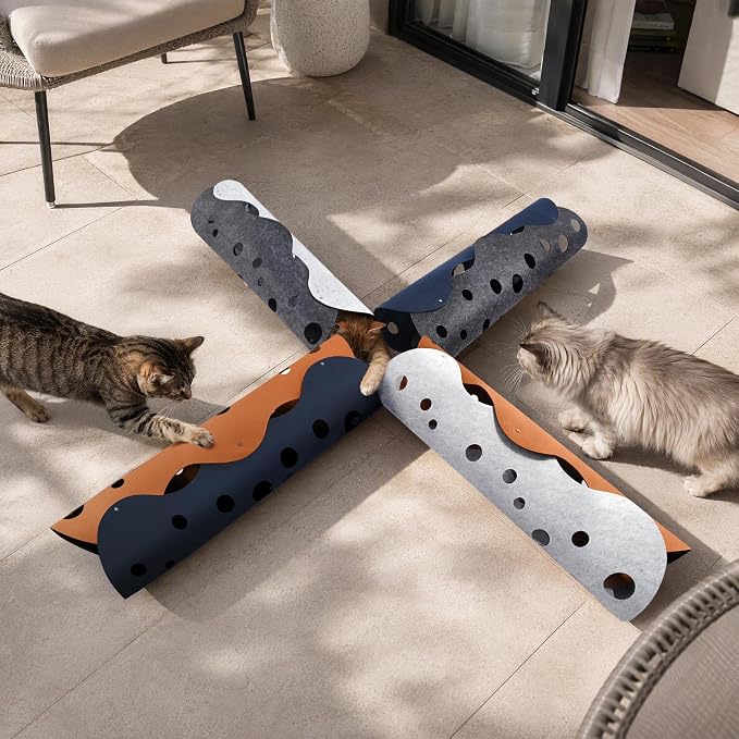 2 PCS Transformable Cat Tunnels for Indoor Cats, Large Cat