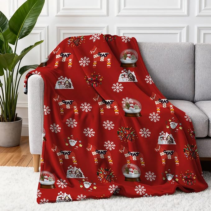 COMFAR Cute Christmas Blankets and Throws for Adults/Women/Boys/Kids, Holiday Fleece Throw Blanket for Couch/Sofa, Holiday Decor, Christmas Decorations/Gifts 40"x 60"