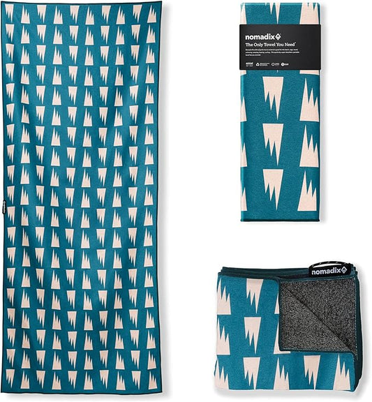 Nomadix Original Towel - Perfect for Beach, Pool, Travel, Camping, Yoga - Made with Recycled Materials - Super Absorbent - Sand Resistant - Summit Green - 72.5x30