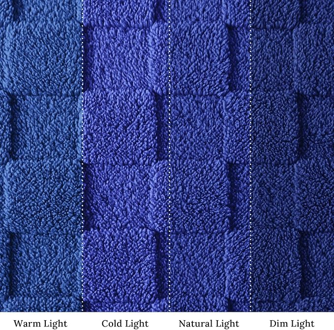 Exclusivo Mezcla 3D Checkered Fleece Queen Blanket for Bed, Cobalt Blue | Super Soft and Cozy Fluffy Blanket, Lightweight, Breathable, Decorative Blanket for Living Room, Bedroom, All Season, 90"x90"
