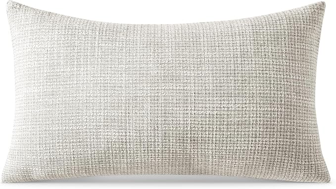 OTOSTAR Linen Throw Pillow Cover Set of 1 Decorative Lumbar Pillowcases Cushion Covers 12x20 Inch for Home Decor Sofa Bedroom Car 30 x 50CM Beige