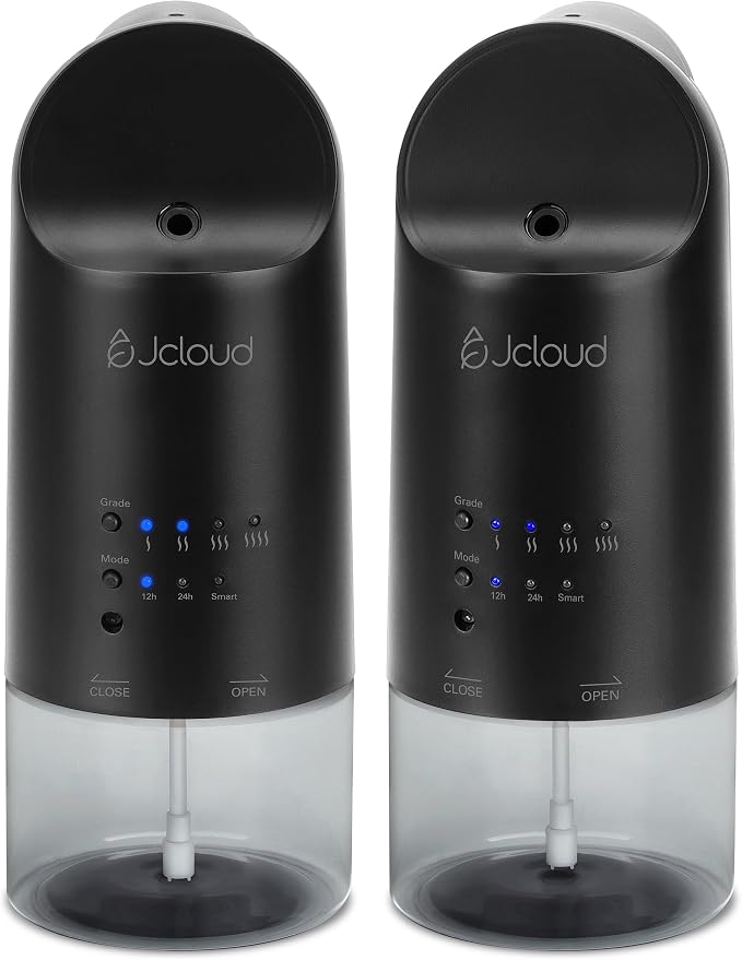JCLOUD Plug in Diffuser for Essential Oils, 2 Pack Waterless Scent Diffuser Cover Up to 500 Sq. Ft. for Home, Office, Spa – Portable Wall Aromatherapy Device, Black