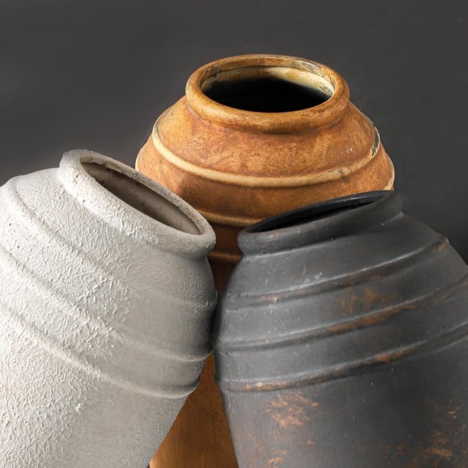 Large Ceramic Flower Vase,12.87 Inch Tall Vase for Home Decor | Farmhouse Decorative Vase for Living Room, Shelf, Entryway,Office,Tabletop Styling,Centerpieces,Housewarming Gifts