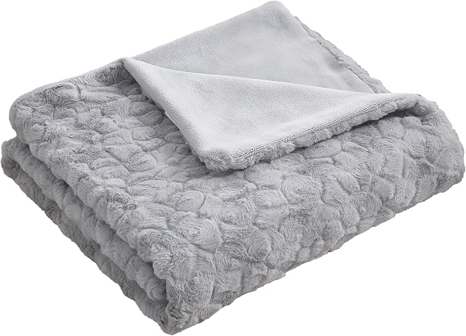 Fluffy Reversible Faux Fur Throw Blanket Thick Warm Blankets Cozy for Couch | Soft Plush Machine Washable Bed Home Decor, Large 50x70 Inch, for Women Men