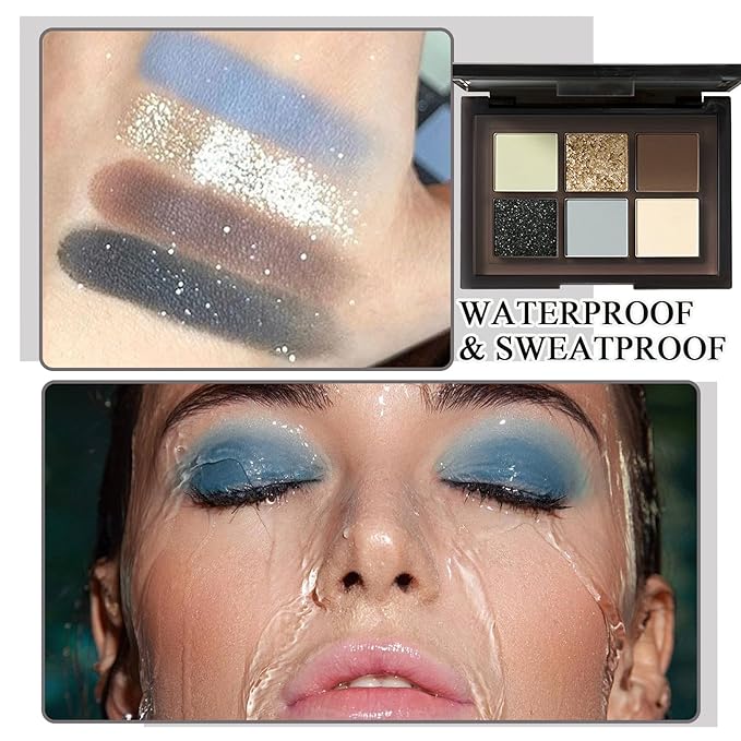 Black Grey Smoky Eyeshadow Palette,15 Colors Matte Shimmer Pigmented Eye Shadow Makeup Palette Set with 3 Eyeshadow Brushes,Glitter Eye Shadow Palette for Daily Halloween Goth Makeup(I)