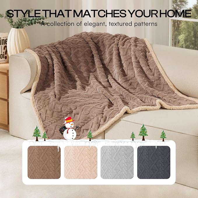 Luciphia Waterproof Dog Blanket, Reversible Sherpa Fleece for Couch Cover | Reversible waterproof pet blanket soft fleece machine washable protect couch bed, Khaki-thicken 40" x 28"