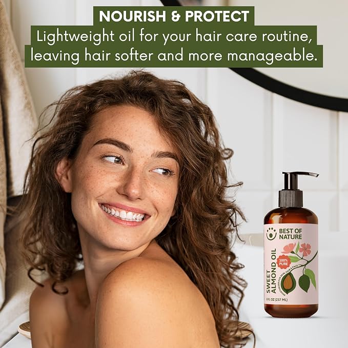 Best of Nature 100% Pure Sweet Almond Oil – Moisturizing Massage & Body Oil, Unscented for Hair, Skin, Face, Soap Making, Aromatherapy, Ideal Carrier for Essential Oils, 5 Gallon Pail (640 fl oz)