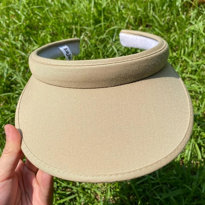 4 Pack Sun Visor Hats Women Men Clip on Cotton Wide Brim Visors Hat Outdoor Sports Golf Beach Travel Tennis Caps