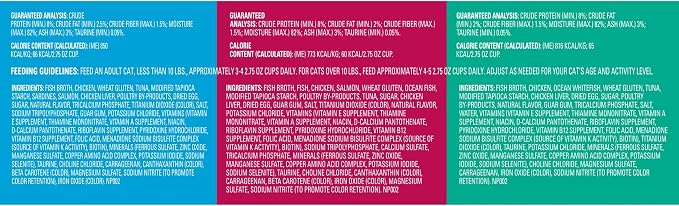 Meow Mix Seafood Favorites Chunks in Gravy Wet Cat Food Variety Pack, 2.75 Ounce (Pack of 48)
