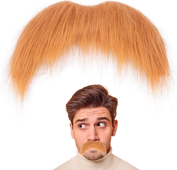 Fake Mustache for Men Classic Halloween Self Adhesive Fake Beard Novelty Stick On Fake Mustaches