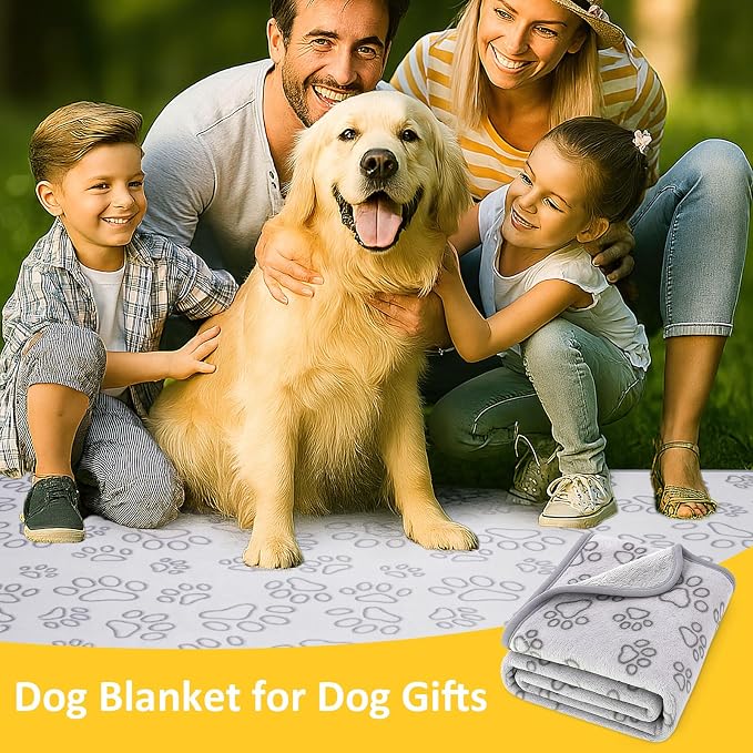 Dog Blankets for Medium Dogs, Cat, Premium Soft Dog Blankets for Small Dog | Washable, Puppy Blanket Dogs Essentials for Puppies (2, Grey, 41" x 30")