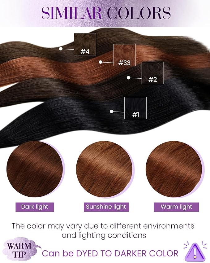 LaaVoo K Tip Hair Extensions Real Human Hair Auburn U Tip Hair Extensions Human Hair Auburn 50g 50s 14 Inch