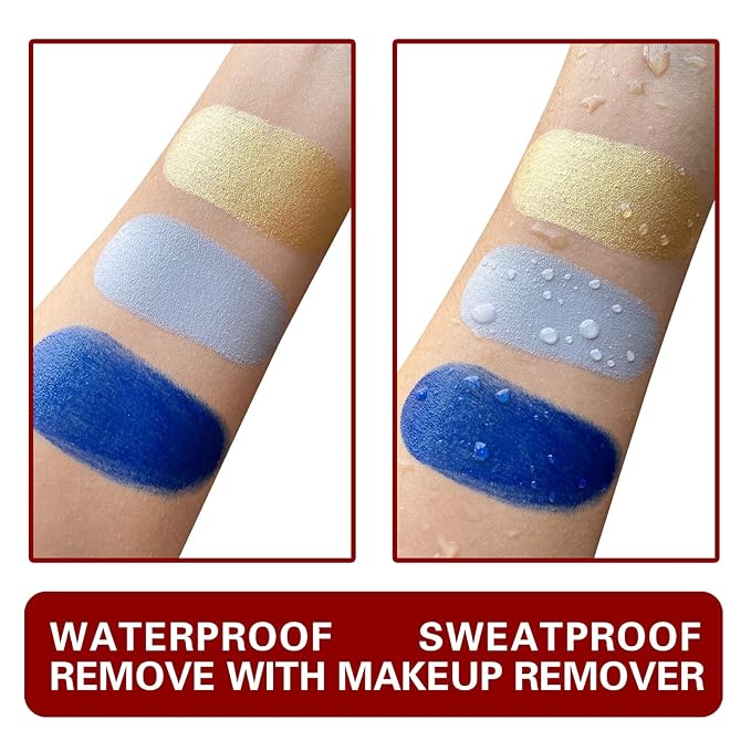 MEICOLY Gold Face Body Paint Stick(1.06 Oz),Cream Blendable Face Paint,Sweatproof Waterproof Body Paint Makeup for Halloween Special Effects SFX Cosplay,Metallic Gold