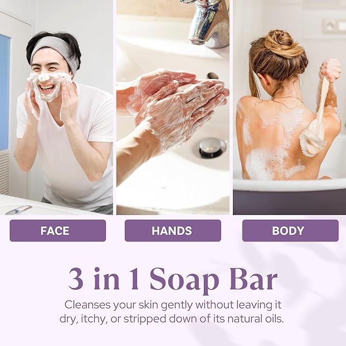 Wavertree & London Lavender D'Provence Scented Natural Soap (8 Bars), 7oz Moisturizing French Triple Milled Soap Bars enriched with shea butter - Pure Plant Oil Bath & Body Bars for All Skin Types