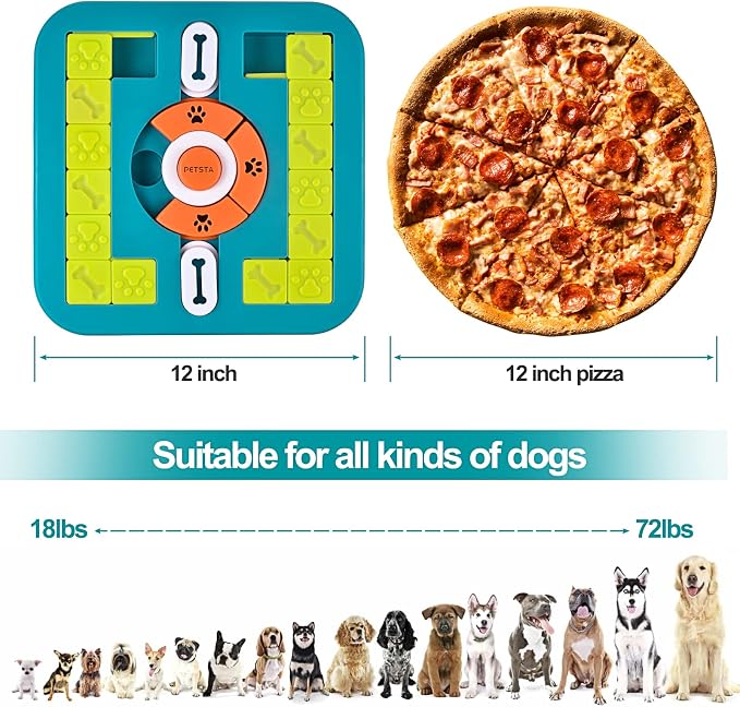 Dog Puzzle Toys, Treat Dispensing Dog Enrichment Toys for IQ Training and Brain Stimulation, Interactive Mentally Stimulating Toys as Gifts for Puppies, Cats, Dogs (M-Level 3)