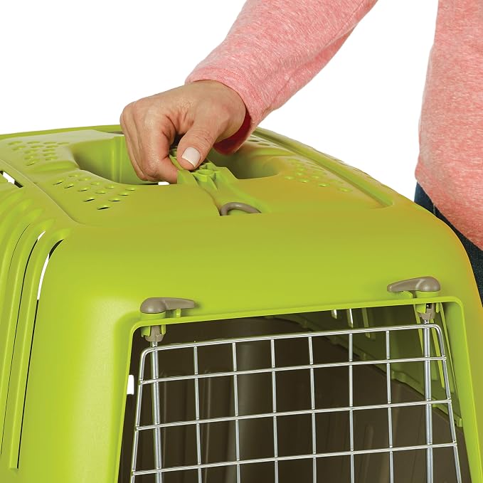 MidWest Spree Travel Carrier, Small Dog & Cat, 22-Inch, Blue | Hard-Sided Pet Carrier, Steel Door, Ventilated Design, Locking Tabs, Easy Assembly