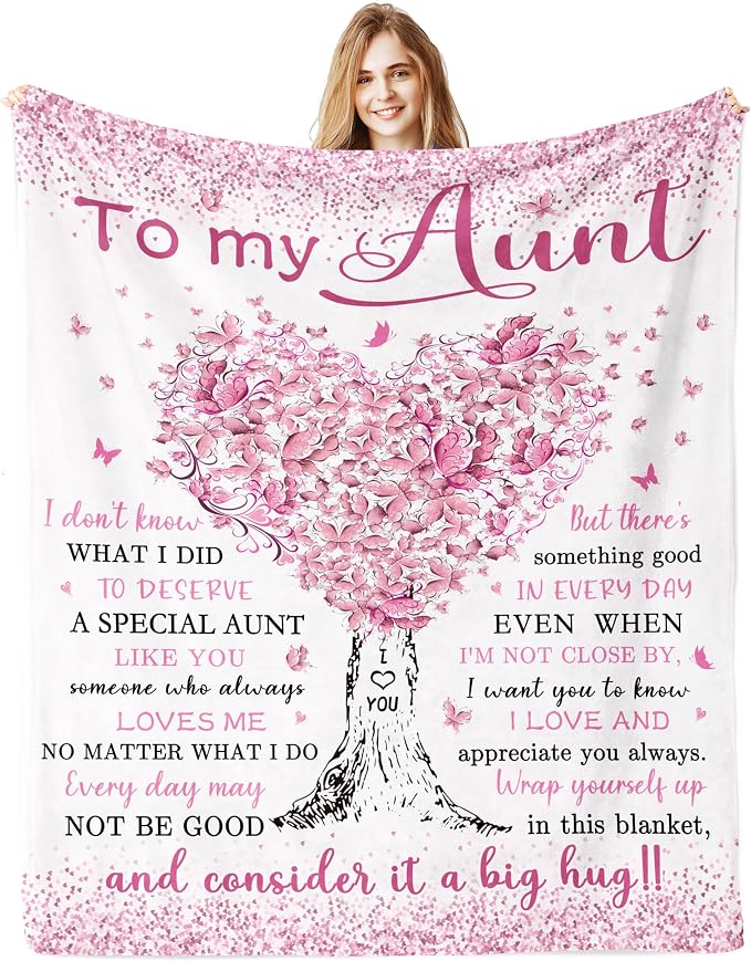 Aunt Gifts, Auntie Gift Ideas, Best Aunt Birthday Ever Gift for Women, Christmas Birthday Gifts for Aunts from Aunt Nephew, Aunts Blanket 60"x 50"