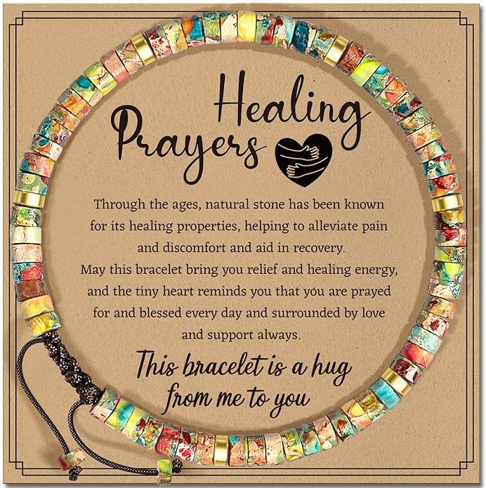 Inspirational Gifts Bracelets for Women: Valentines Mothers Day Birthday Gifts for Women Friends Sister Mom - Healing Natural Stone Beads Bracelets Thinking of you Get Well Soon Gift for Women