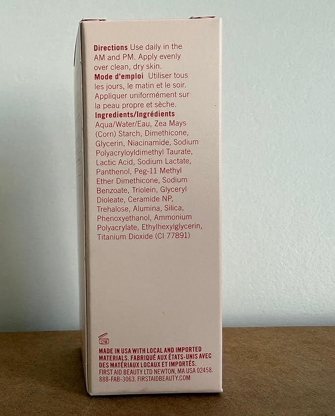 First Aid Beauty Lactic Acid Lotion for Acne-Prone Skin with 2% Niacinamide - Resurfacing Lotion Moisturizes & Visibly Diminishes Post-Acne Marks, (1.0 oz)