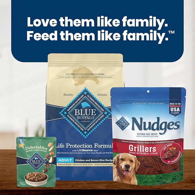 Blue Buffalo Delectables Variety Pack Dog Food Topper, 3 oz, 12 ct | Lamb & Turkey Recipes, Real Meat with Garden Veggies in Gravy, Single-Serve Pouches, Topper or Treat