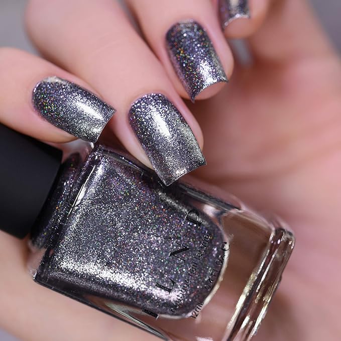 ILNP Carbon - Sleek Gunmetal Holographic Ultra Metallic Nail Polish