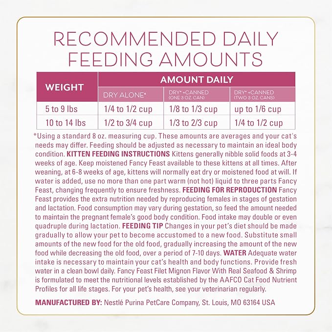 Purina Fancy Feast Dry Cat Food Filet Mignon Flavor with Seafood and Shrimp - 3 lb. Bag